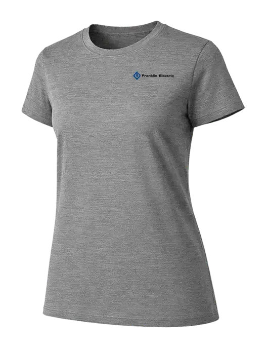 Womens Ring Spun Light Grey Heather 4.5 oz T-Shirt w/Franklin Electric Logo