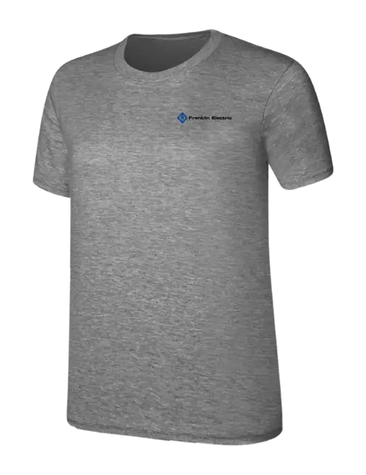Womens Ring Spun Light Grey Heather 4.5 oz T-Shirt w/Franklin Electric Logo