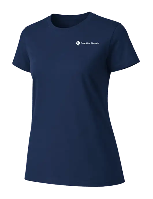 Womens Ring Spun Navy 4.5 oz T-Shirt w/Franklin Electric Logo