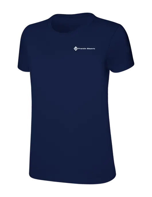 Womens Ring Spun Navy 4.5 oz T-Shirt w/Franklin Electric Logo
