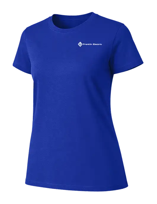 Womens Ring Spun Royal 4.5 oz T-Shirt w/Franklin Electric Logo