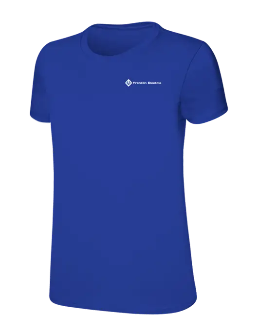 Womens Ring Spun Royal 4.5 oz T-Shirt w/Franklin Electric Logo