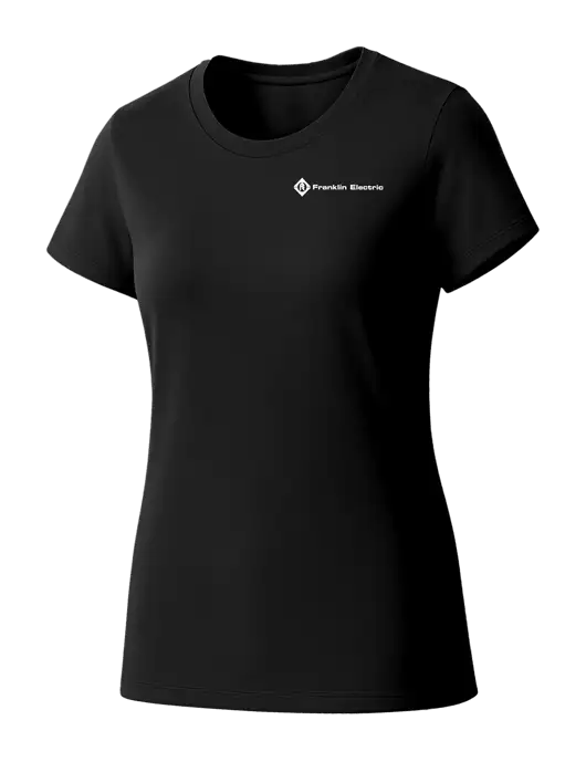 Womens Seriously Soft Black T-Shirt w/Franklin Electric Logo