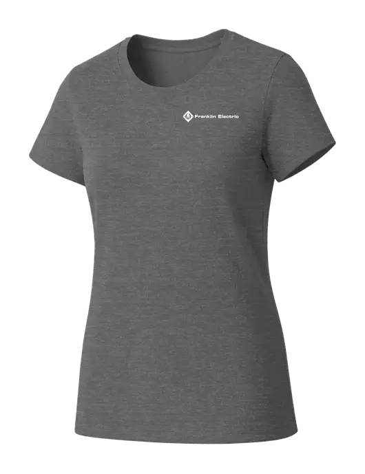 Womens Seriously Soft Grey Frost T-Shirt w/Franklin Electric Logo
