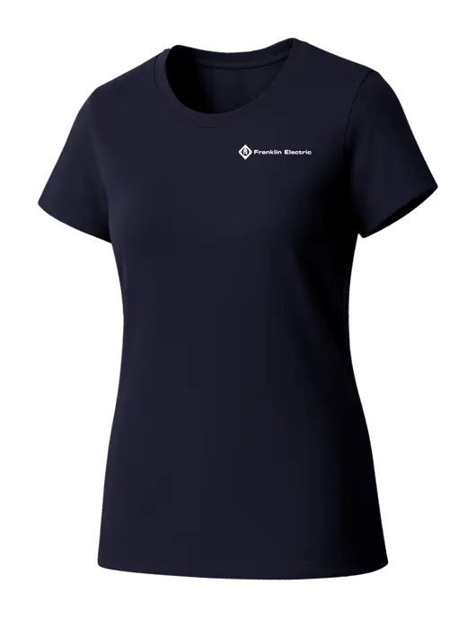 Womens Seriously Soft New Navy T-Shirt w/Franklin Electric Logo
