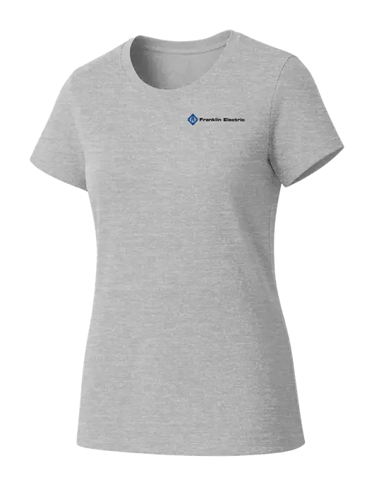 Womens Seriously Soft Light Heathered Grey T-Shirt w/Franklin Electric Logo
