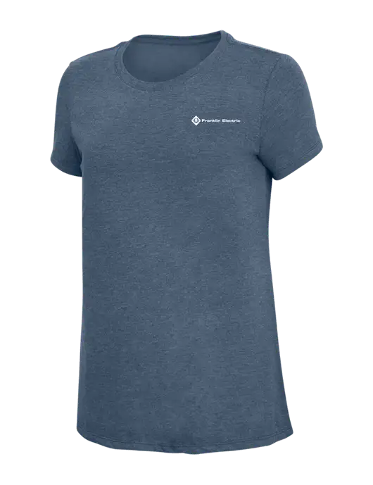 Womens Simply Soft Navy Frost 4.5oz  Poly/Combed Ring Spun Cotton T-Shirt w/Franklin Electric Logo
