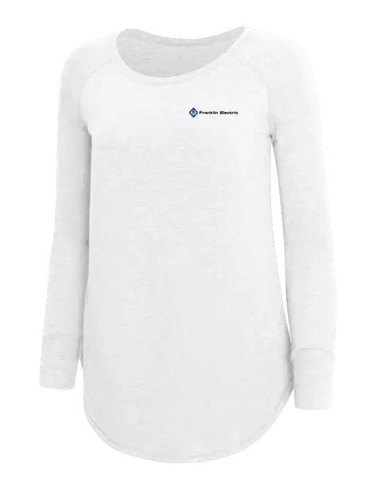 Womens Perfect Wide Collar Tunic Tri-Blend White 4.5 oz T-Shirt w/Franklin Electric Logo