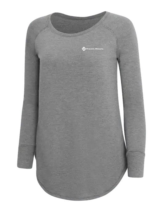 Womens Perfect Wide Collar Tunic Tri-Blend Grey Frost 4.5 oz T-Shirt w/Franklin Electric Logo