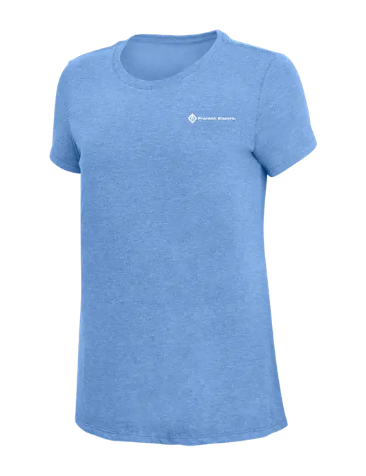 Womens Simply Soft Maritime Frost 4.5oz Poly/Combed Ring Spun Cotton T-Shirt
 w/Franklin Electric Logo