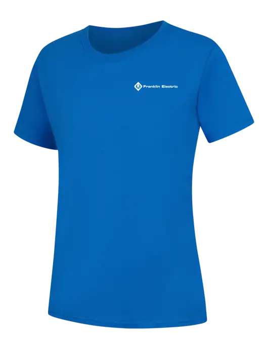 Womens Royal Blue Core Blend Tee w/Franklin Electric Logo