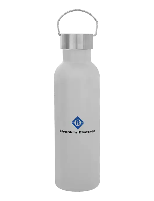 28 oz White Bubbli Stainless Steel Bottle w/Franklin Electric Logo