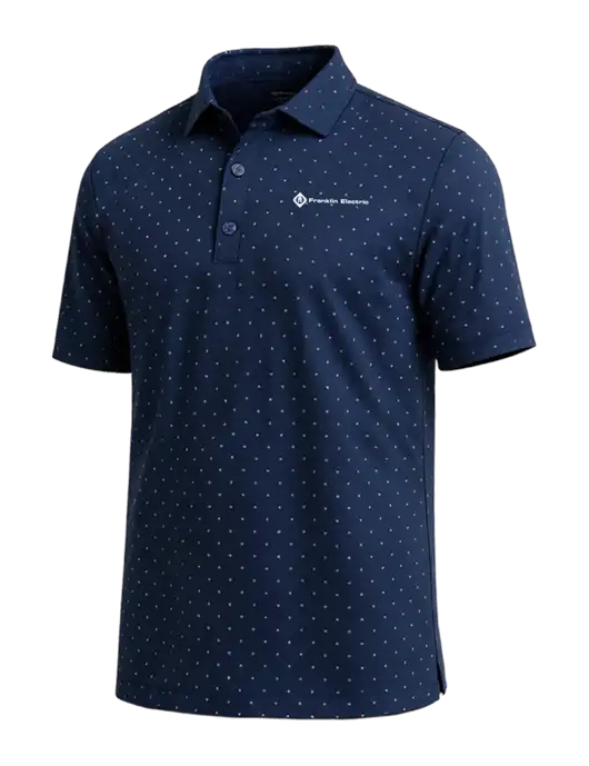 Callaway Micro Chev Dark Navy Print Polo w/Franklin Electric Logo