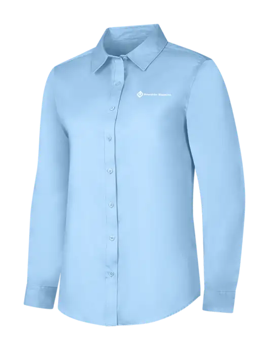 Womens Light Blue Long Sleeve Superpro React Twill Shirt w/Franklin Electric Logo