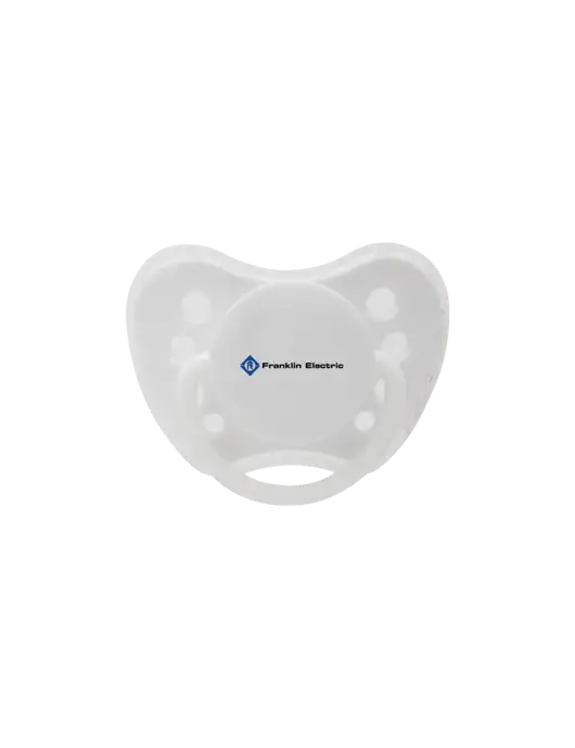 Silicone White Pacifier with Clear Cover w/Franklin Electric Logo