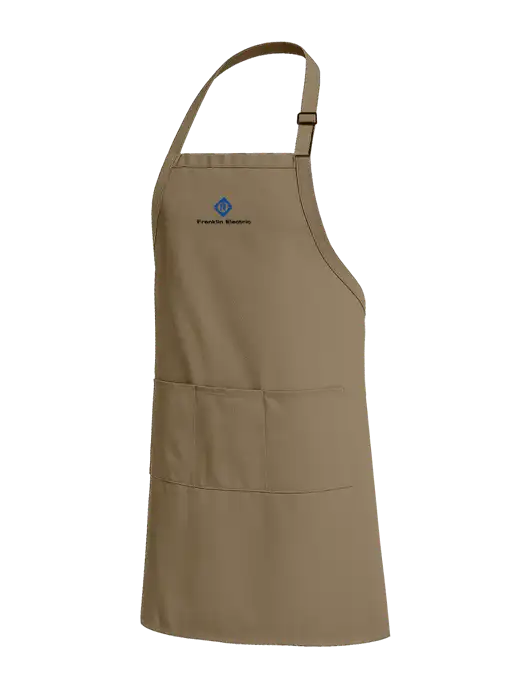 Easy Care Extra Long Bib Dark Tan Apron with Stain Release w/Franklin Electric Logo