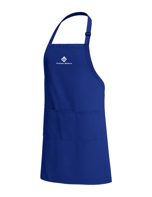 Easy Care Extra Long Bib Dark Royal Apron with Stain Release w/Franklin Electric Logo