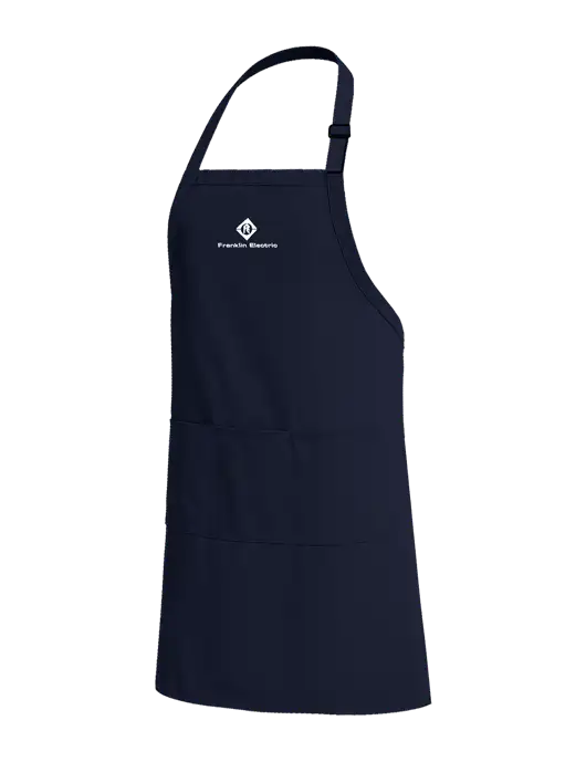 Easy Care Extra Long Bib Navy Apron with Stain Release w/Franklin Electric Logo