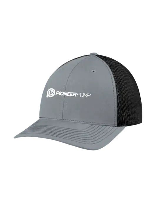 Richardson Adjustable Snapback Original 112 Trucker Cap Heather Grey w/Black Mesh w/Pioneer Pump Logo