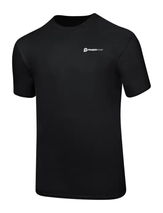 Ring Spun Jet Black 4.5 oz T-Shirt w/Pioneer Pump Logo