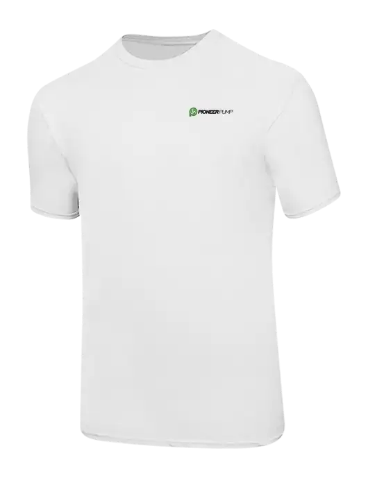Ring Spun White 4.5 oz T-Shirt w/Pioneer Pump Logo