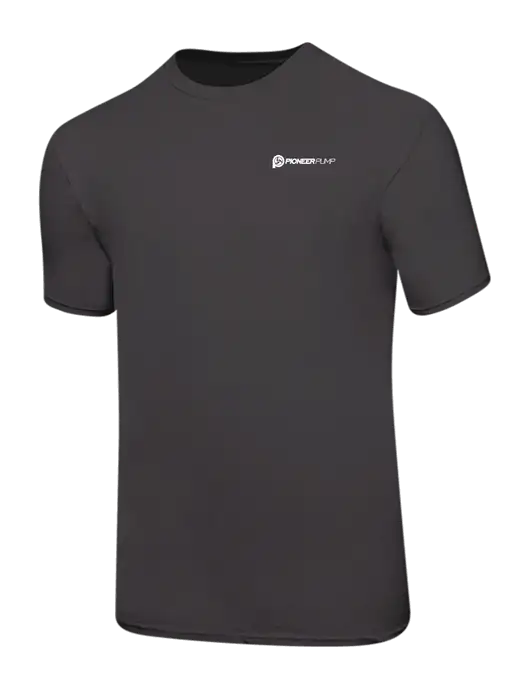 Ring Spun Charcoal 4.5 oz T-Shirt w/Pioneer Pump Logo