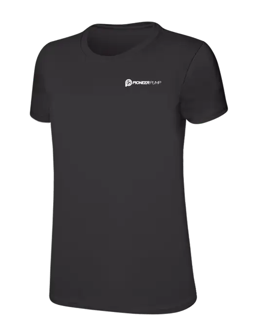 Womens Ring Spun Charcoal 4.5 oz T-Shirt w/Pioneer Pump Logo