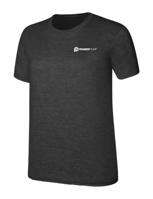 Womens Ring Spun Dark Heather Grey 4.5 oz T-Shirt w/Pioneer Pump Logo