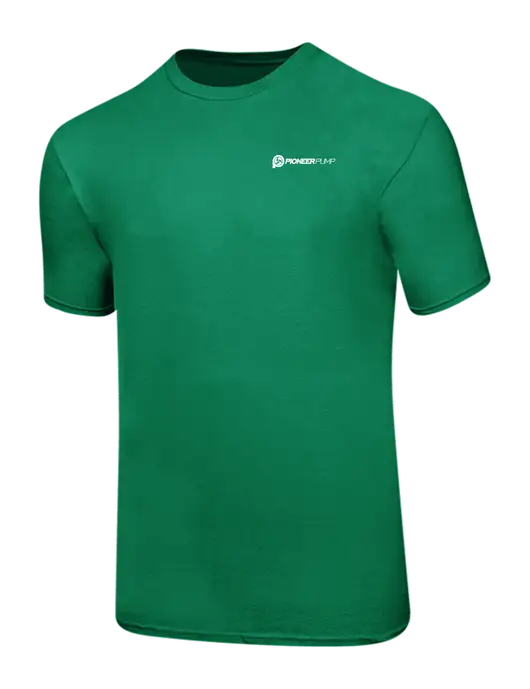 Ring Spun Kelly Green 4.5 oz T-Shirt w/Pioneer Pump Logo