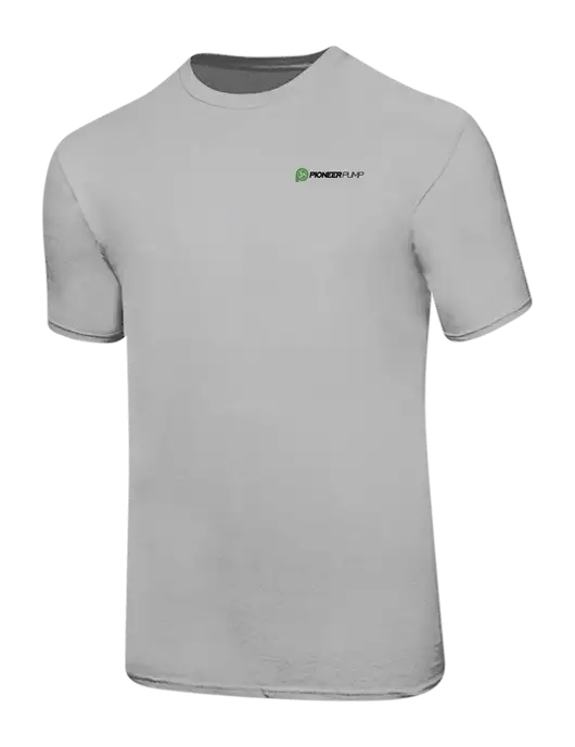 Ring Spun Silver 4.5 oz T-Shirt w/Pioneer Pump Logo