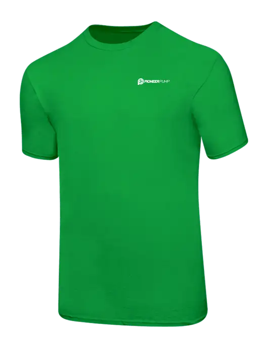 Ring Spun Light Kelly Green 4.5 oz T-Shirt w/Pioneer Pump Logo