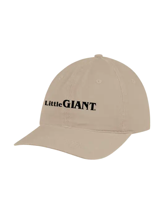 Garment Washed Unstructured Twill Tan Cap w/Little Giant Logo