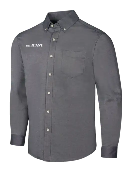 Dark Grey SuperPro Oxford Shirt w/Little Giant Logo