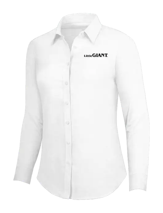 White Womens SuperPro Oxford Shirt w/Little Giant Logo