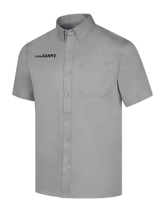 Short Sleeve Light Grey Superpro React Twill Shirt w/Little Giant Logo