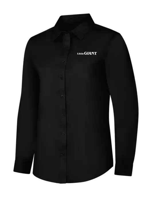 Womens Black Long Sleeve Superpro React Twill Shirt w/Little Giant Logo