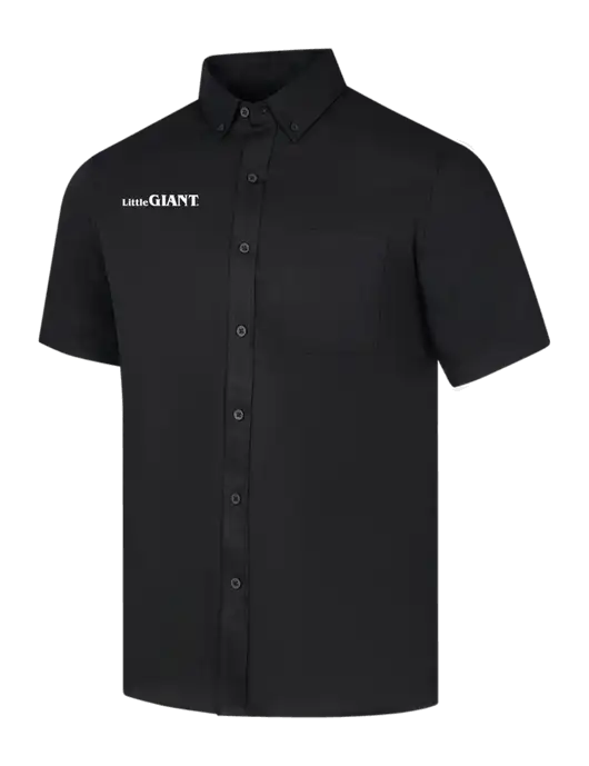 Short Sleeve Deep Black Superpro React Twill Shirt w/Little Giant Logo