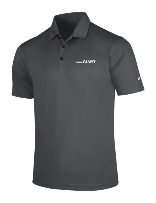 NIKE Dark Grey Dri-Fit Vertical Mesh Polo w/Little Giant Logo