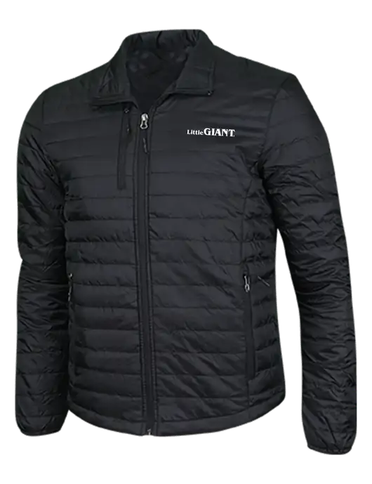 Deep Black Puffy Packable Jacket w/Little Giant Logo