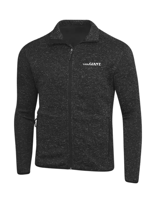Black Heather Sweater Fleece Jacket w/Little Giant Logo