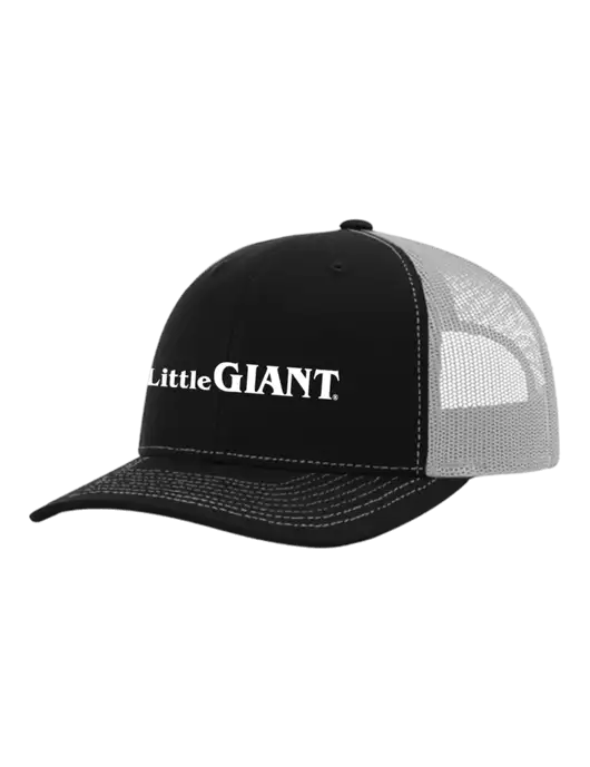 Richardson Adjustable Snapback Original 112 Trucker Cap Black w/White Mesh w/Little Giant Logo