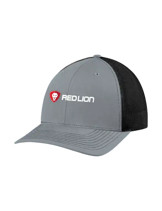 Richardson Adjustable Snapback Original 112 Trucker Cap Heather Grey w/Black Mesh w/Red Lion Logo