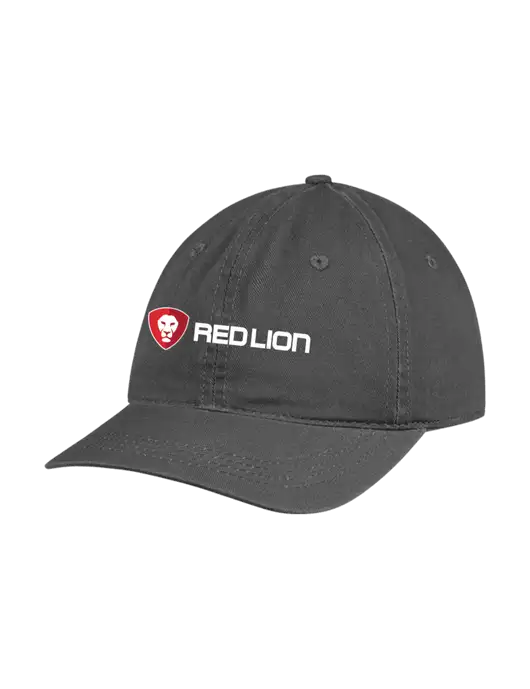 Garment Washed Unstructured Twill Charcoal Cap w/Red Lion Logo