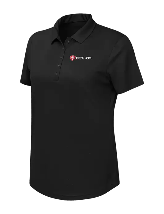 Callaway Womens Birdseye Black Polo w/Red Lion Logo