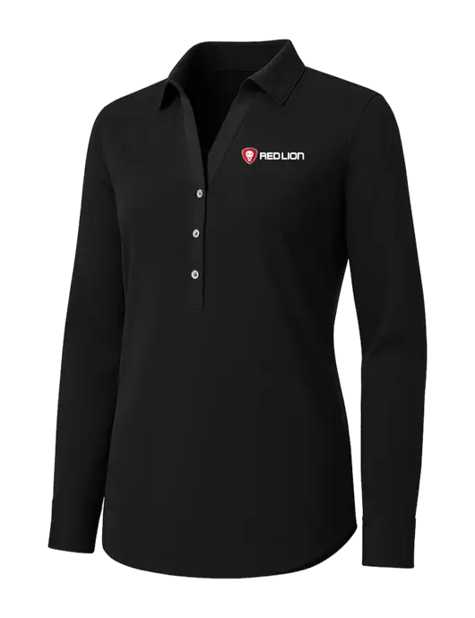 Womens Black City Stretch Shirt w/Red Lion Logo