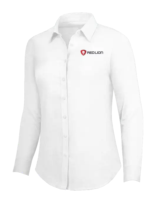 White Womens SuperPro Oxford Shirt w/Red Lion Logo