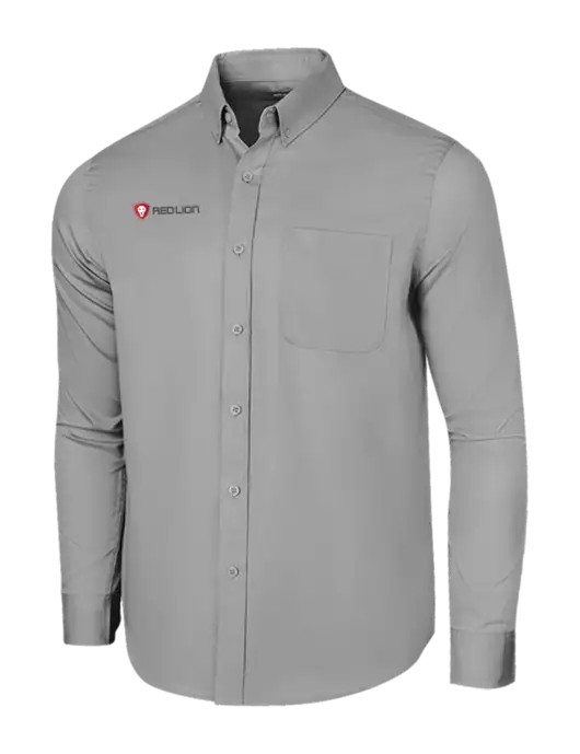 Long Sleeve Light Grey Superpro React Twill Shirt w/Red Lion Logo