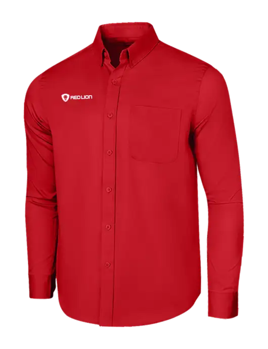 Long Sleeve Red Superpro React Twill Shirt w/Red Lion Logo