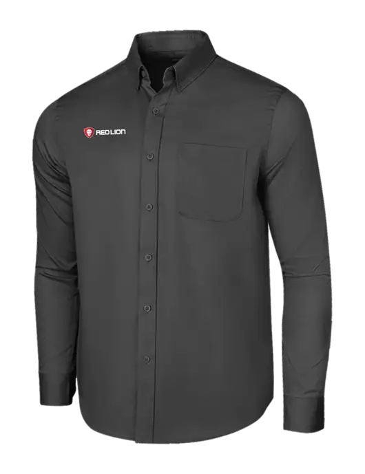 Long Sleeve Dark Grey Superpro React Twill Shirt w/Red Lion Logo