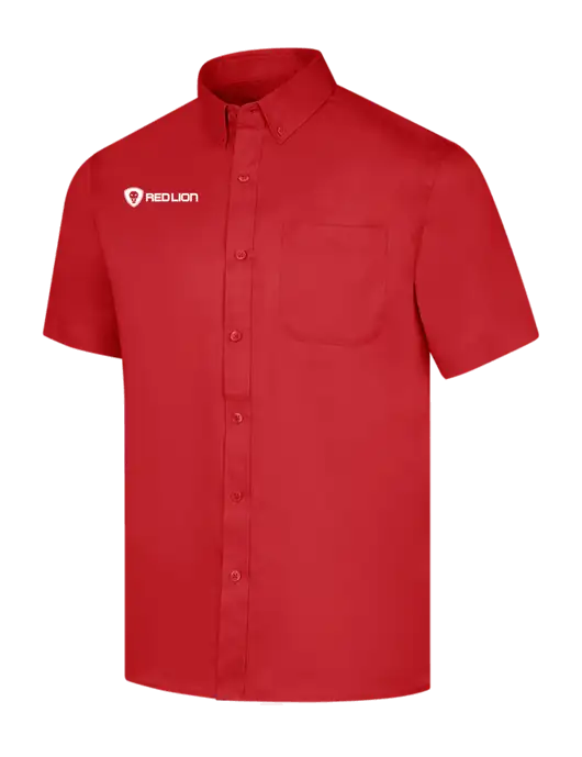 Short Sleeve Red Superpro React Twill Shirt w/Red Lion Logo